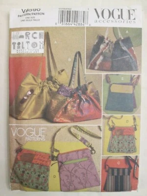 Vogue 8590 Marcy Tilton Wearable Art Lined Totes Double Bags Pattern Purses UC - Image 1 of 2
