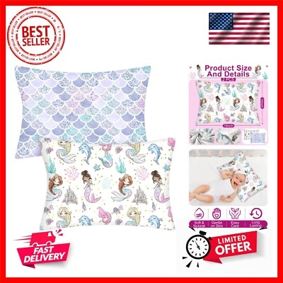 Funda de almohada para niños pequeños 2 piezas tamaño 14" x 19" se adapta a 12" x 16" o 13" x 18" algodón P... Foto 1 de 4