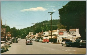 BOULDER CREEK CA STREET SCENE COCA COLA SIGN VINTAGE POSTCARD - Picture 1 of 2