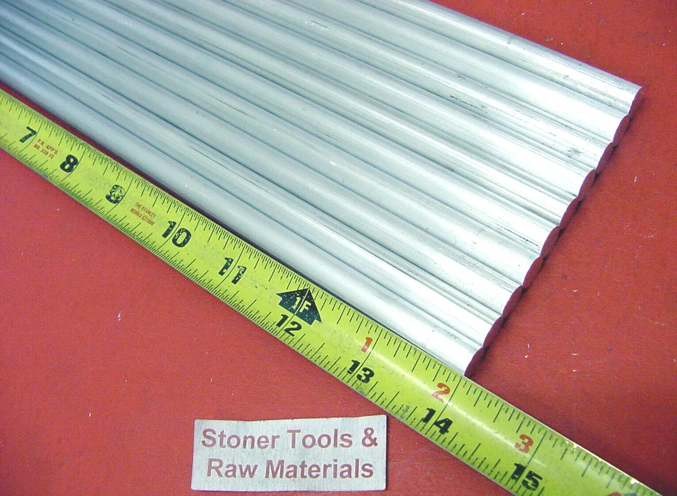10 pieces 5/8" ALUMINUM 6061 ROUND ROD 14" LONG T6511 Solid Extruded Bar Stock - Image 1 of 1
