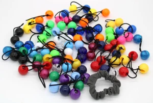 Vintage Twin Bead Hair Knocker Pony Tail Holders Bubbles Lot Of 47 Asst Colors - Picture 1 of 12