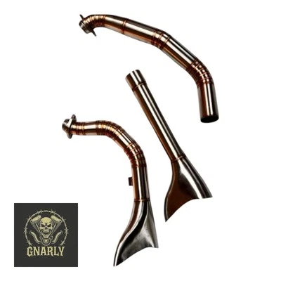 Escape personalizado 2 en 2 diseño cola de pez apto para motor Harley Davidson Evo  Foto 1 de 4