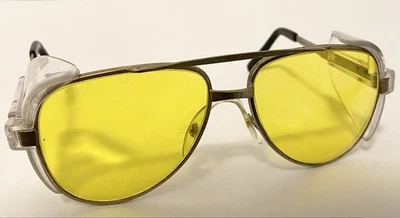 Vintage Bouton Aviator Safety Sideshield Yellow Tinted Frames Sunglasses - Image 1 of 4