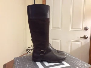 Ralph Lauren Damen Sulita braun Leder & Wildleder hoher Reitstiefel Größe 7,5 B - Bild 1 von 10