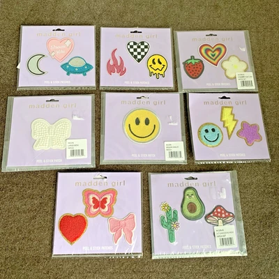 Madden Girl Peel & Stick Multi Icon Patch Lot of 8 Total of 20 Patches - Image 1 of 4