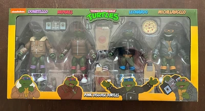 NECA Cartoon Teenage Mutant Ninja Turtles - Punk Disguise Turtles 4 Pack Figures - Image 1 of 4