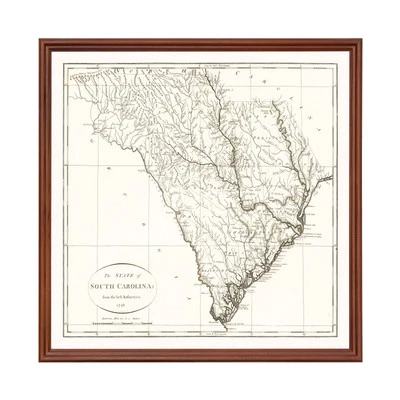 Old Map of South Carolina 1796 - Vintage South Carolina Art - Image 1 of 4