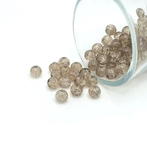 6mm Light Brown Glass Crackle Beads - US Seller - Picture 1 of 3