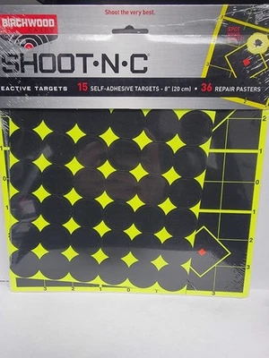 Objetivos reactivos Birchwood Casey Shoot-N-C - 8" - 15 objetivos autoadhesivos Foto 1 de 3