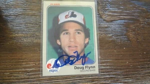 1983 FLEER DOUG FLYNN AUTOGRAPHED  BASEBALL CARD - Picture 1 of 2