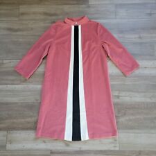 Vintage 70s JC Penney Velour House Dress Misses 18 Lounge Wear Pink and Black 