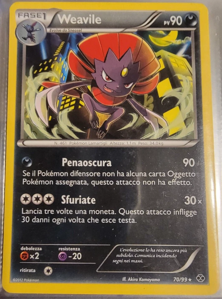 ITALIAN Weavile # 70/99 Black & White: Next Destinies Pokemon Trading Cards LP - Image 1 of 1