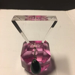 Lucite Parfum Flakon Skulptur 4" rosa/weiß/grün Juwel - Bild 1 von 21