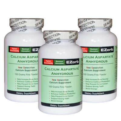 EZorb Calcio (3 Polvos) Absorbe 92%, Espolones Óseos Osteoporosis Artritis Ahorra 7% Foto 1 de 4