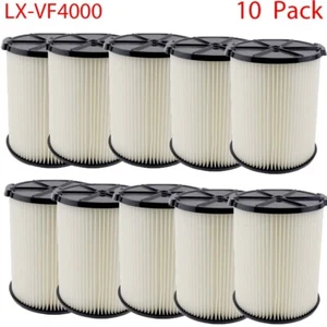 10er Pack VF4000 für RIDGID Nass-/Trockensauger waschbar Garage Ladensauger Faltenfilter - Bild 1 von 15