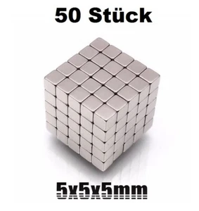 50x Würfel Magnete 5 x 5 x 5 mm Quadrat Magnet Pinnwand Neodym 50 Stück N35 - Bild 1 von 3