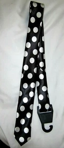 Unisex Black with Large White Polka Dots Neck tie 56" L x 2" W-Polka Dot Tie-New - Picture 1 of 1