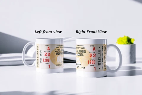 NFL 1964 Full Ticket Championship Browns vs Colts Game Printed Coffee Mug 11oz Cover