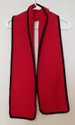 Women's Red Fleece Scarf w/Black Binded Edge 60 inches Nice Clean Condition