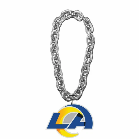 NFL Los Angeles Rams 3D Fan Chain Necklace Foam Magnet Silver Chain Cover
