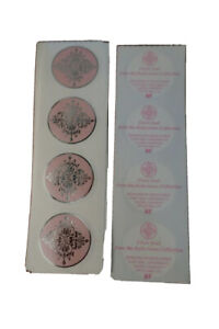 VINTAGE MRS GROSSMAN'S STICKERS Circle Seals Pink Silver Brocade 6 Sheets 1997