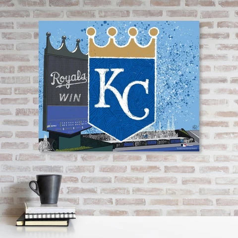Kansas City Royals Unsigned Stretched 20x24 Canvas Giclee Print Cover