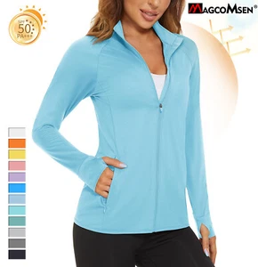 UPF50+ Women's Sun Protection Jacket Lightweight Long Sleeve Full-Zip UV Shirts - Picture 1 of 117