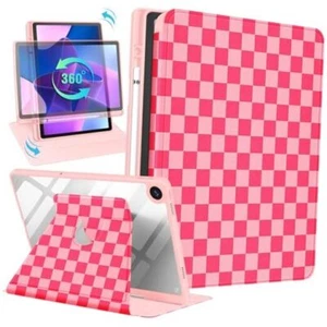 for Lenovo Tab M10 Plus 3rd Gen Case - 2022 Women Girls Cute Folio 3-Pink Plaid - Picture 1 of 7