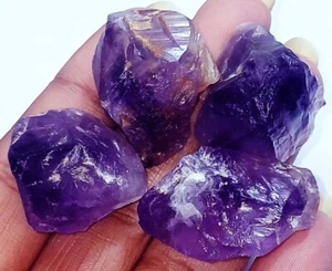 Excelente lote de 4 piezas de piedras preciosas sueltas de amatista violeta 100 % natural de 217,40 quilates en bruto - Imagen 1 de 6