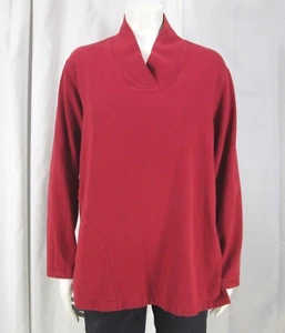 Flachs Gr. Small rot Baumwollmischung Pullover LS Stretch Shirt/ Tunika mit einer Tasche - Bild 1 von 12