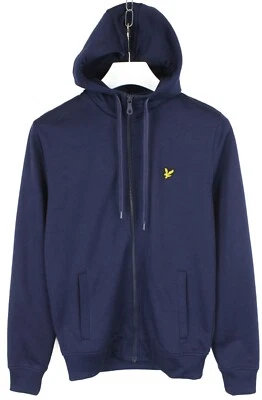 Sudadera con Capucha LYLE & SCOTT Para Hombre PEQUEÑA Cremallera Completa Parche Logo Bolsillos Camiseta Azul Foto 1 de 4