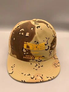 VINTAGE Trucker Hat Cap Snap Back Beige Camo Operation Desert Storm Made in USA - Picture 1 of 12