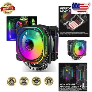 High-Performance 120mm RGB CPU Cooler with 4 Heat Pipes and 1800 RPM Fans - Picture 1 of 9