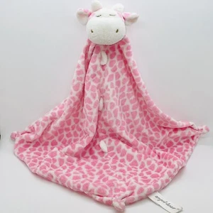 Angel Dear Giraffe Spotted Cow Lovey Security Blanket Plush Pink White - Picture 1 of 7
