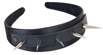 Черная булавка шипы натуральной кожи волос обруч для волос Gothic косплей Harley Quinn - Изображение 1 из 4