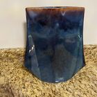 Studio Art Pottery Vase  Blue Glaze Stoneware Beautiful Shape