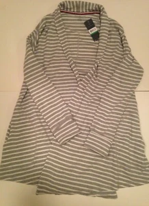 NEW NWT Tommy Hilfiger Jacket Women's Size Large Grey Ivory Stripe Orig.$58.00 - Picture 1 of 9