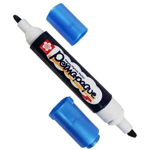 Sakura Permapaque Dual Pt Paint Marker, Metallic Blue, Chisel/Bullet, Pack of 12 - Picture 1 of 1