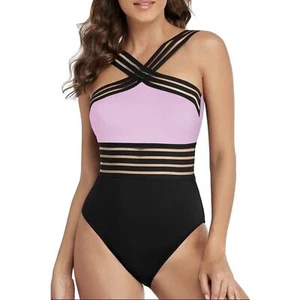 NWT Hilor Women's One Piece Front Crossover Hollow Bathing Swimsuit XXL 16 - Picture 1 of 6