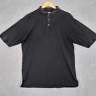 Tommy Bahama Mens Shirt Medium Black Silk Cotton Polo Golf Camp Beach Tropical