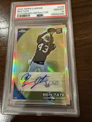 Topps Chrome 2010 - Ben Tate #C46 PSA 10 autógrafo-refractor/50 AUBURN TEXANS RC Foto 1 de 3