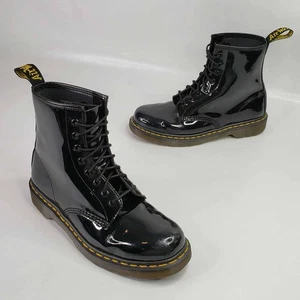 Botas de charol Dr. Martens para mujer 1460 ojos talla 11 negras pulidas brillantes - Imagen 1 de 8