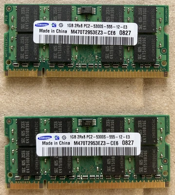 Samsung 2GB (1GB x2) 2Rx8 PC2-5300S SDRAM Kit - Image 1 of 3