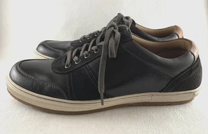 Florsheim Men's US 10.5 EU 44.5 Venue Moc Toe Black Leather Lace-Up Sneakers - Picture 1 of 9