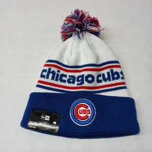 Chicago Cubs New Era Removable Pom Cuffed Knit Beanie Adult New MLB Logo Cold - Picture 1 of 4