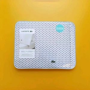 Lacoste Queen Sheet Set Cotton Blend Anthracite  - Picture 1 of 4