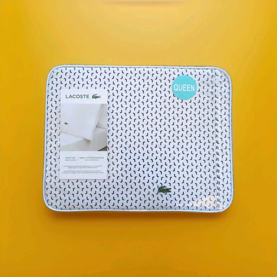 Lacoste Queen Sheet Set Cotton Blend Anthracite  - Image 1 of 4