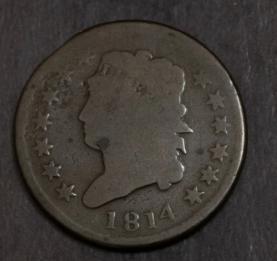 1814 Plain 4 Classic Head Large Cent  Good Lot 3321 - Image 1 of 2