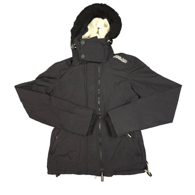 Superdry Jacket women SMALL Black Sherpa Long Sleeve Zip Wind attacker Size S - Image 1 of 4