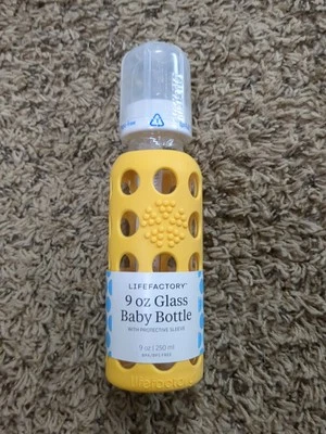 Biberón de vidrio Lifefactory de 9 oz y silicona protectora - NUEVO Foto 1 de 4